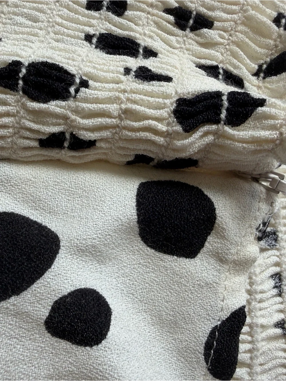 Reformation Reign Cream Black Polka Dot Puff Sleeve Smocked Top 12 Dalmation